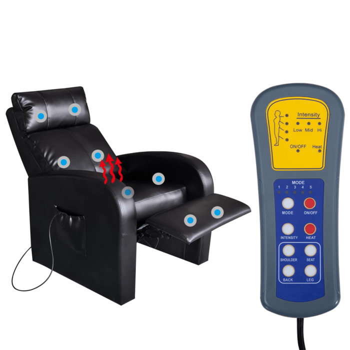 Ebern Designs Faux Leather Reclining Heated Massage Chair Wayfair